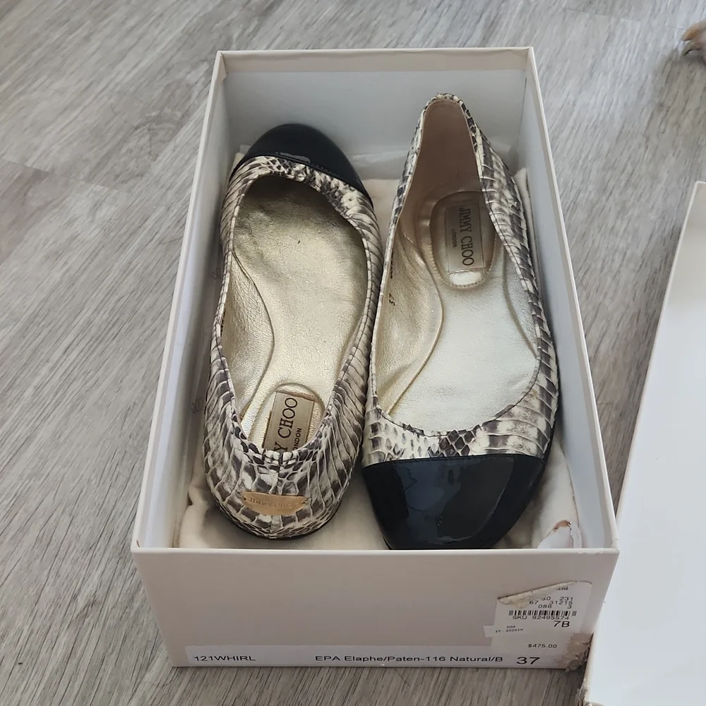 Jimmy choo- snake skin flats - Picture 3 of 4